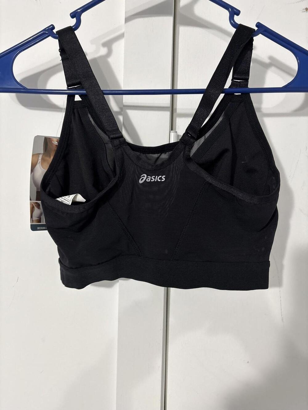 NWT Asics Women Max Mesh Bra XS Black 32B-32C Retail $45.00